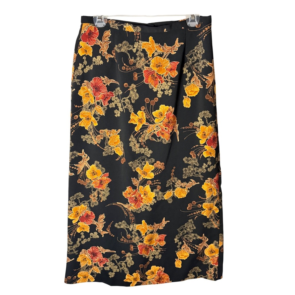 Vintage Dressbarn Floral Maxi Skirt Womens 8 Multicolor 90s Autumn Cottagecore